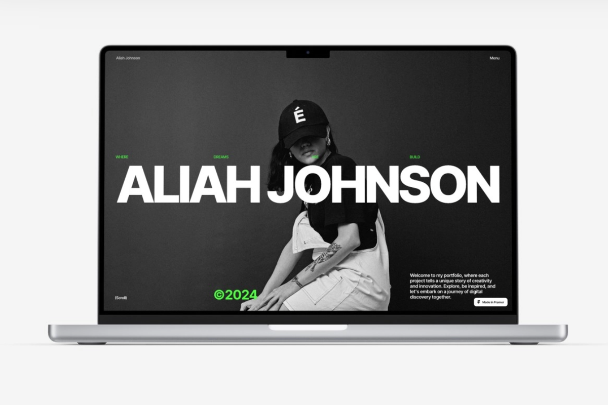 AliahJohnson — Modern Portfolio Framer Template