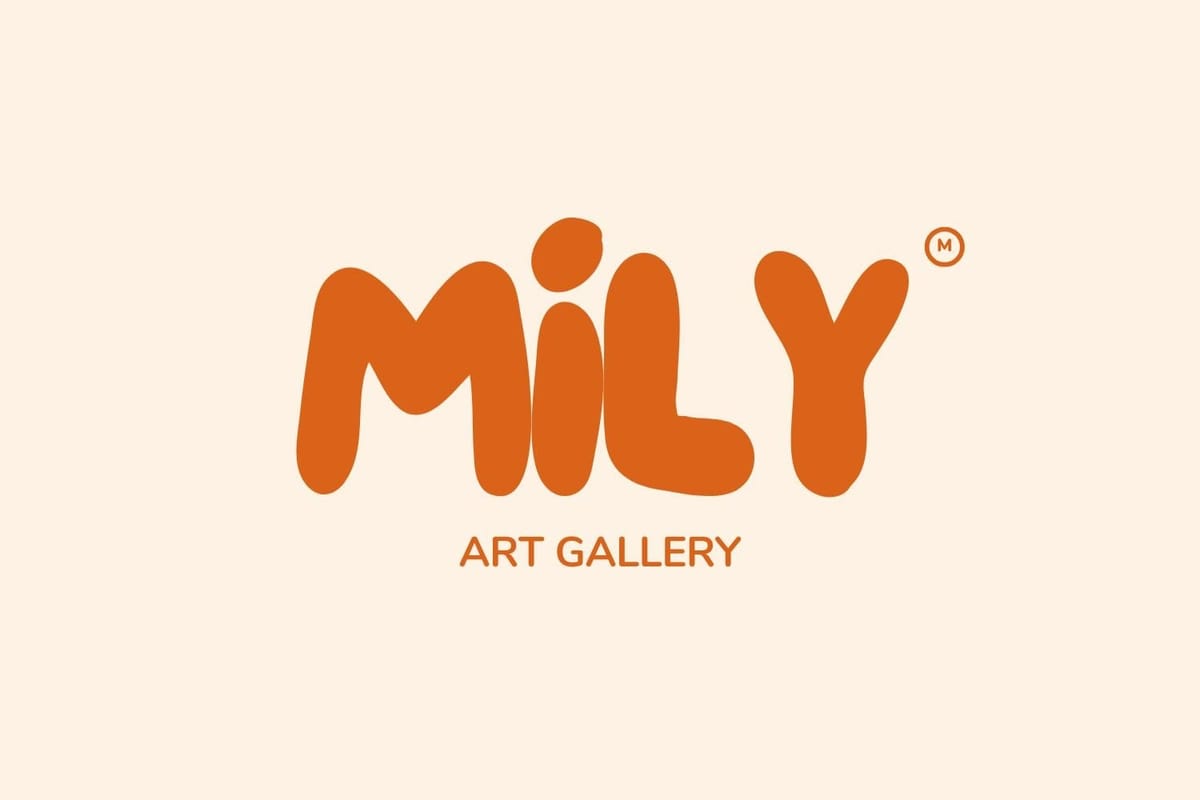 Cream and Orange Creative Mily Art Gallery Logo