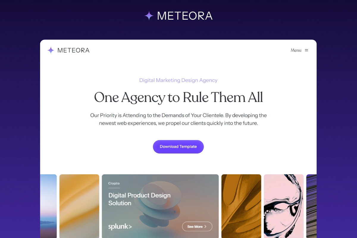 Meteora — Free Framer Agency Website Template