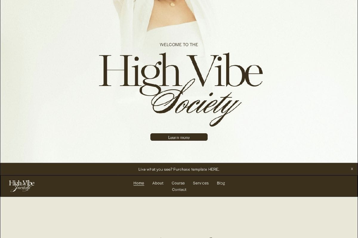 High Vibe Society Squarespace Template