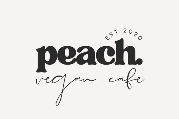 Black Retro Minimalist Vegan Cafe Logo