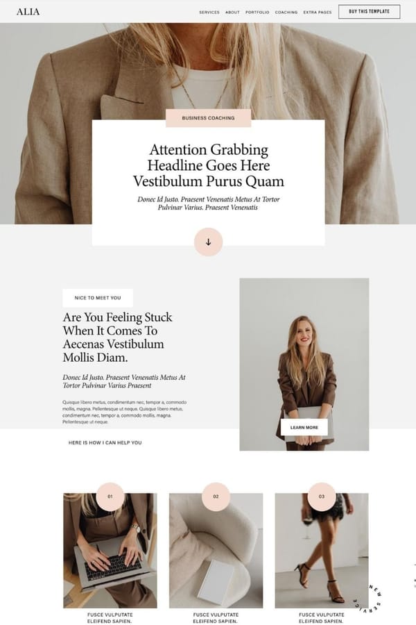 Alia Squarespace Template