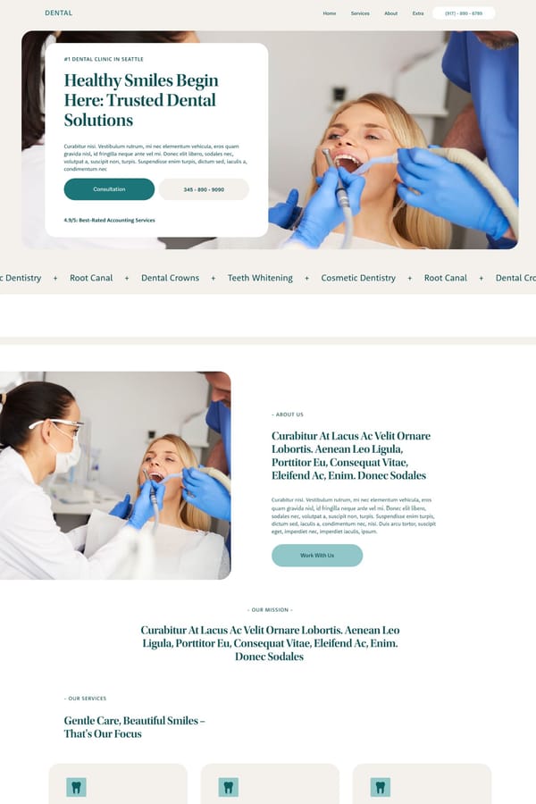 Dental - Squarespace 7.1 Website Template