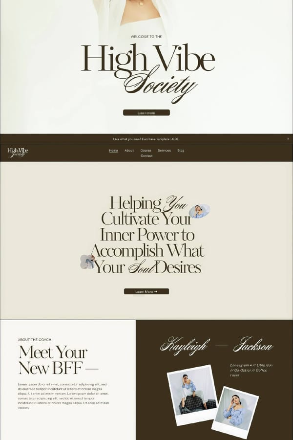 High Vibe Society Squarespace Template